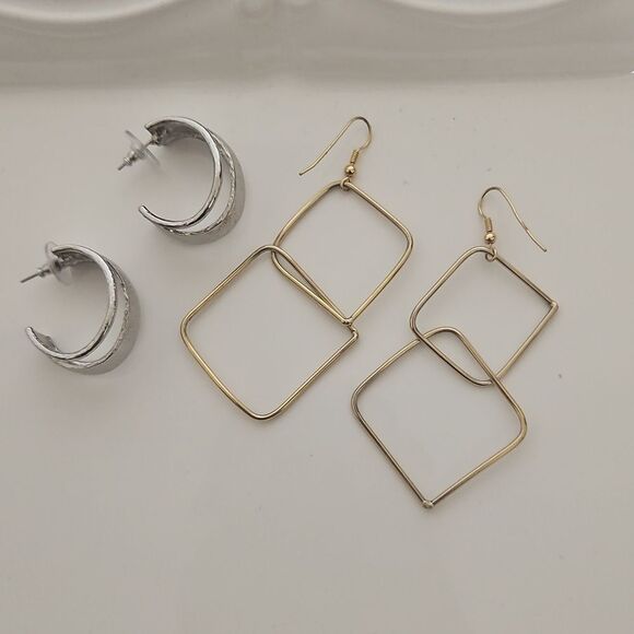 Guess Bundle Loop & Chandler Earrings Silver & Gold Plated - Picture 15 of 16